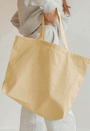 Beige cotton tote bag